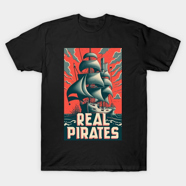 Pirates Ship Sailing T-Shirt by Abeer Ahmad